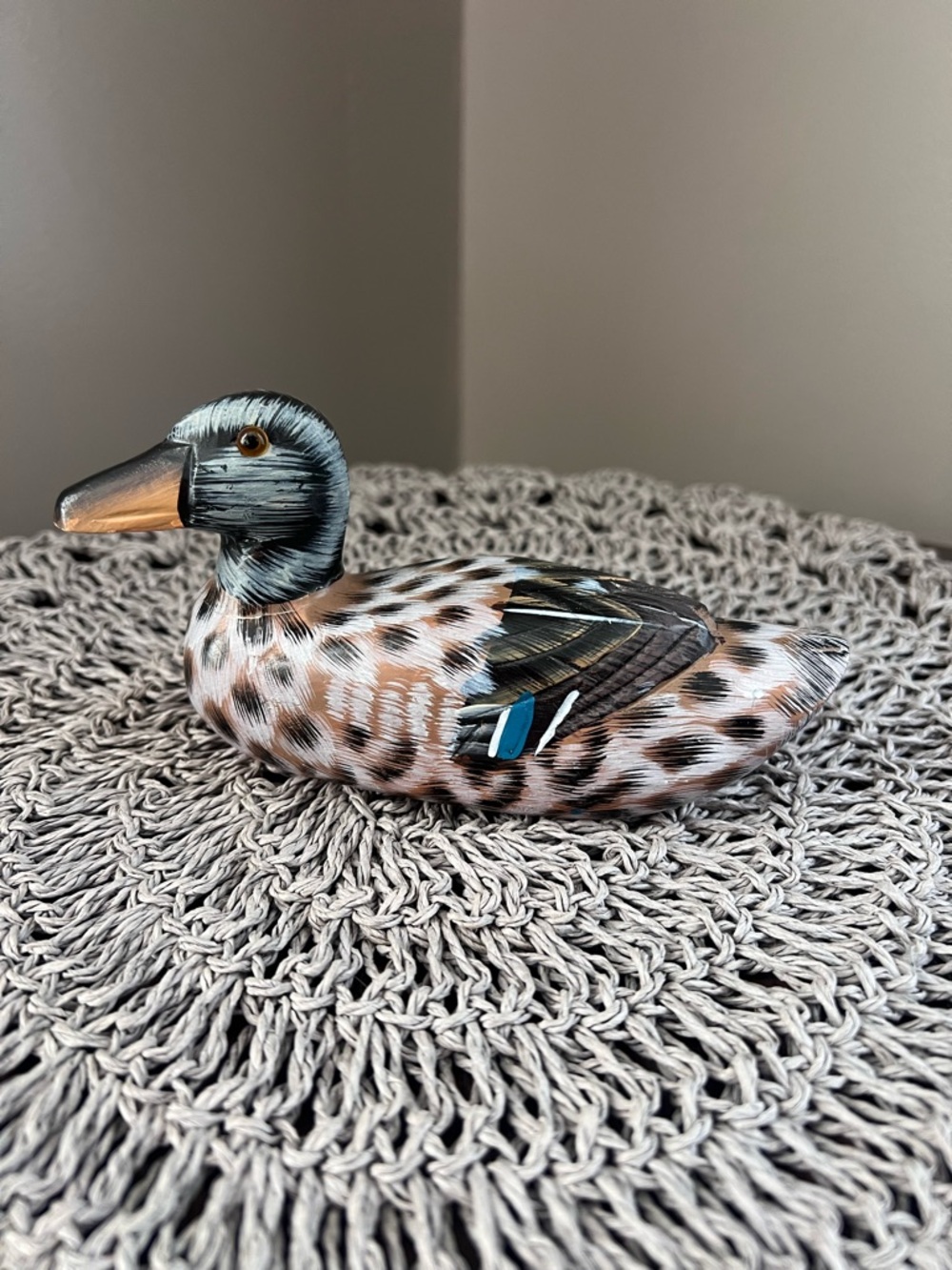Wooden Decorative Mallard Duck Figurine cottage core Land and Sea Collectables